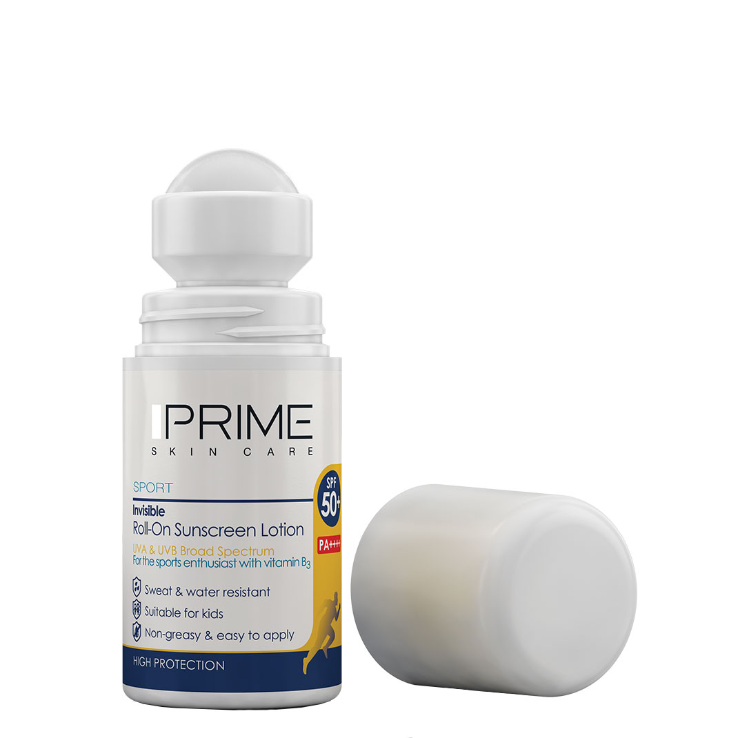 لوسیون ضدآفتاب رول-آن بی رنگ انواع پوست +SPF50 پرایم