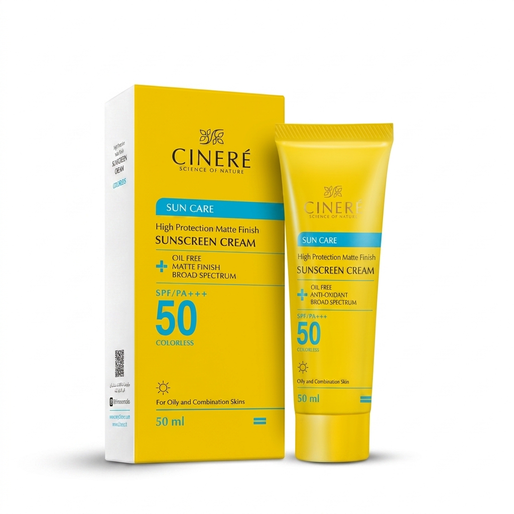 کرم ضد آفتاب فاقد چربی مات فینیش SPF 50 سینره (مدل بی‌رنگ)