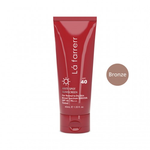 کرم ضد آفتاب و ضد لک رنگی مخصوص پوست های خشک و معمولی رنگ برنز SPF40