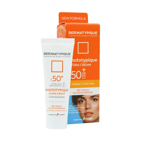 ضد آفتاب بی رنگ هیدرا مناسب پوست خشک +SPF50 درماتیپیک(فتوتیپیک)